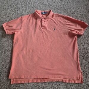 Polo Ralph Lauren Mens XXL Orange‎ Short Sleeve Cotton Pique Polo Shirt
